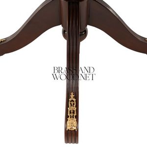 Mesa de Entrada Clásica de Lujo con Tapa de Cristal, Madera y Latón - Product Image 5