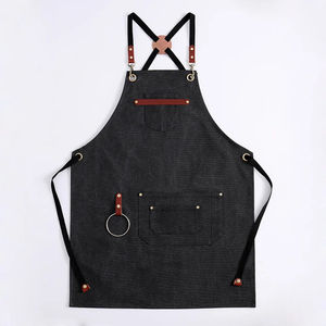LOW MOQ Canvas <b>Apron</b> Custom logo Kitchen Korean Japanese Style Canvas Cotton <b>Apron</b> <b>Men</b> With Tool Pockets <b>Cooking</b> Restaurant Bibs - Product Image 1
