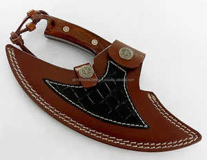 มีดอเนกประสงค์เหล็กกล้าดามัสกัสสเตนเลสแบบดั้งเดิมจาก Steel Craft International พร้อมปลอกหนังสำหรับหั่นพิซซ่าและเนื้อ - Product Image 4