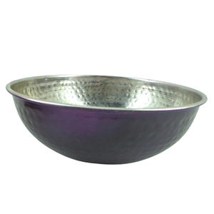 Ensemble de 2 bols en métal de conception classique en nickel de taille moyenne avec bol de service en fer de couleur bleue pour vaisselle et table en vrac - Product Image 4