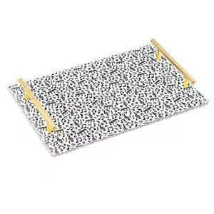Plateau de service ovale durable pour la fête de Noël, utilisation dans les hôtels, mariage, plateau de service alimentaire en métal doré - Product Image 2