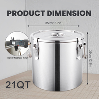 Conteneur thermique Daosheng en acier inoxydable, baril isotherme pour aliments 10/15/20L, baril chauffe-soupe commercial avec couvercle hermétique plat