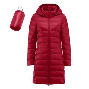 Parkas chauds d'hiver pour femmes veste bouffante rembourrée à manches longues avec manteaux à capuche mi-longs de couleur unie - Product Image 6