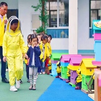 1 STÜCK Gelber anti statischer atmungsaktiver Baumwoll overall Bienen sicherer Kinder anzug mit Bienenzucht werkzeugen