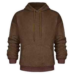Mens Regular Fit <b>Lined</b> Fleece Front Solid Hoodies Heavyweight Custom Drop Shoulder No <b>String</b> Windproof Breathable Winter Hoodie - Product Image 1