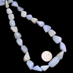 AAA + calcédoine bleue 15mm-17mm pierres précieuses pépites lisses perles calcédoine naturelle pierres précieuses semi-précieuses perles dégringolées pour bijoux - Product Image 4