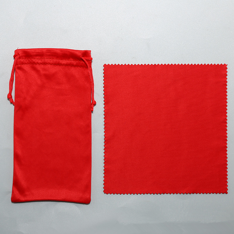 Red bag with cloth