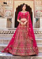 Lehenga Choli indien coloré en velours épais avec broderie Dori Zarkan, tenue de mariée personnalisable en viscose et polyester
