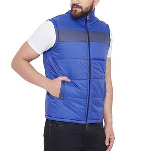 เสื้อแจ็คเก็ตบับเบิ้ลแบบมีฮู้ดไม่มีแขนสำหรับผู้ชาย ไซส์พลัส ผลิตจากโรงงาน สำหรับฤดูหนาว อุ่นสบาย มีโลโก้ด้านหน้า ระบายอากาศได้ดี เป็นมิตรกับสิ่งแวดล้อม ปรับแต่งได้ พร้อมซิป - Product Image 3