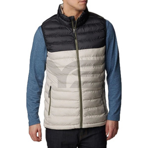 Veste d'hiver décontractée pour hommes grande taille sans manches fermeture à glissière imperméable coupe-vent respirant tissu de laine brodé enduit - Product Image 1