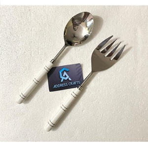 Juego de Cubiertos para Ensalada a Precio Accesible con Mango de Resina, Juego de Cucharas para Ensalada de Acero Inoxidable 304, Utensilios de Cocina Clásicos de Resina - Product Image 5