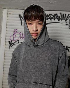 Fabricant d'usine taille adulte lâche hommes sweats à capuche thermiques vêtements d'extérieur mode hiver décontracté respirant lavage à l'acide sweats à capuche - Product Image 6