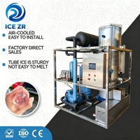 Machine à glace tubulaire monophasée de 2 tonnes, production de 2000 kg/24h, avec machine d'emballage