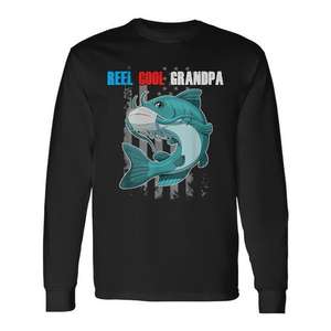 Camiseta de Manga Larga con Diseño de Pesca y Bandera Americana de Grandpa Fish, para Adultos, Ideal para Entusiastas de la Pesca - Product Image 1