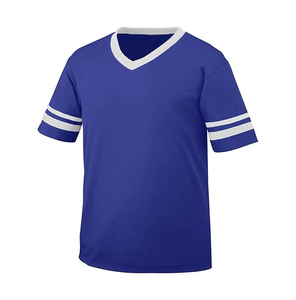 Camisetas de fútbol americano juvenil bordadas a rayas de manga holgada de secado rápido de poliéster personalizables para equipos escolares - Product Image 4