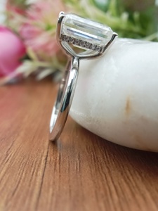 D'VINS JEWELS Trendy Classic Engagement Ring Popular Pear VVS Lab Grown Emerald Cut 925 Silver for Anniversary Party Gift - Product Image 5