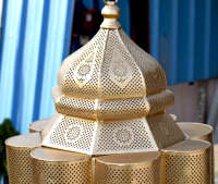 Suspension en métal plaqué or style indien grande suspension pour salon chambre salle à manger cuisine-lustre style