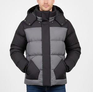 Veste matelassée unisexe personnalisée pour l'hiver 2025, avec fermeture éclair sur le devant, capuche, légère, doublure en coton de haute qualité - Product Image 4