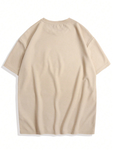 Derniers modèles de t-shirts 100% polyester pour hommes T-shirts en polyester uni personnalisés en tissu tricoté - Product Image 2