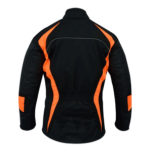 Men's Cordura Waterproof Windproof CE Armoured Printed Textile Winter Motorcycle Jacket Black & Orange - Product Image 2