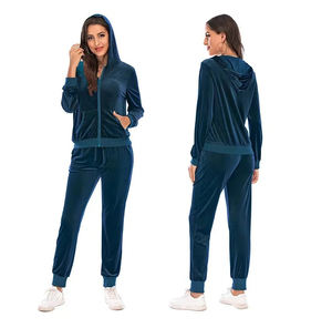 Survêtements en velours pour femmes Workout Running Sweat Tracksuits Side Panel Fashion Stylish New Design Fitness Casual for Girls - Product Image 2