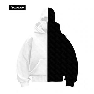 Sudaderas con capucha de patrón sólido de estilo informal de invierno para hombre de algodón 100%, sudaderas con estampado Digital frontal, servicio OEM disponible, teñido liso - Product Image 5