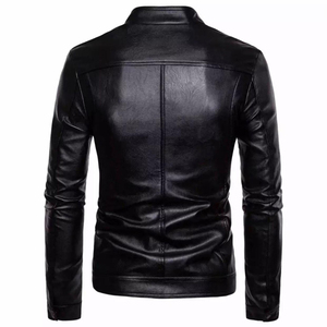 Chaquetas de manga larga de piel auténtica personalizadas de alta calidad para hombre, chaquetas de piel de calle informales al por mayor para hombre - Product Image 6
