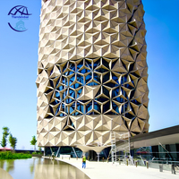 Panneau métallique personnalisé façade de bâtiment commercial en aluminium PVDF panneaux anodisés avec revêtement en poudre mur rideau