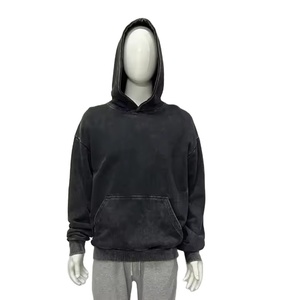 Sweat-shirt à capuche surdimensionné en coton mélangé unisexe, streetwear en gros, 355GSM, logo personnalisé, sweat-shirt à capuche pour hommes et femmes - Product Image 1