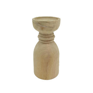 Vente chaude En Bois Bougie Pilier Titulaire Brun Fini Pour La Maison Et De Mariage Éclairage De Table Décoration À La Main En Vrac - Product Image 3