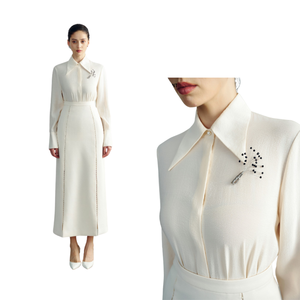 Timeless ELINA CHEMISE À COL POINT Écologique Tissu De Haute Qualité Blouses Pour Femmes Chemises Élégantes Dames Vêtements BLANC - Product Image 1