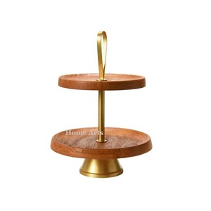 Soporte para Pastel de Metal y Madera Hecho a Mano, Diseño Admirable, Forma Redonda, Servidor de Pastel del Mejor Exportador de la India - Product Image 5