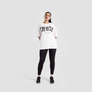 T-shirt 100 % coton pour femme, style streetwear, blanc, 'The Courageous Tee', taille XS, court, respirant, léger, en jersey, avec lettres en relief - Product Image 4