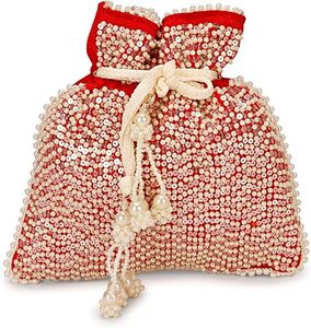 Beautiful Bridal Custom Color Gota Work Potli Stylish Embroidery <b>Wristlet</b> Hand Bags Wedding Bulk Order High Quality Custom - Product Image 4