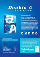 Papel de Copia Blanco Doble A4 de 80 g/m², Ecológico, 100 % Pulpa de Madera Virgen, para Uso Escolar y de Oficina, Certificado ISO9001, Excelente