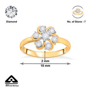 Bague en or jaune et diamants Floral Flow Fashion - Product Image 6