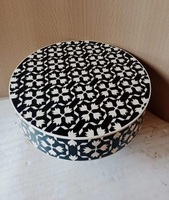 Console en incrustation d'os, table basse en incrustation d'os, design d'inspiration bohème par f s international