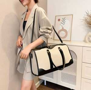 Venta caliente bolsa de ropa durante la noche PU cuero mujer diseñador impermeable Duffle Duffel bolsa de viaje - Product Image 6