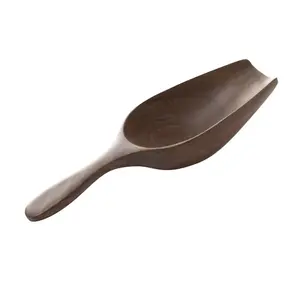 Cuillère à cuillère en bois massif Cuillère de service à manche court Cuillères Artisanat Cuillère à riz en bois - Product Image 1