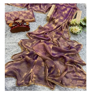 Sari de seda nupcial Premium de lujo exclusivo de última moda de Boutique India para niñas, ropa de fiesta de boda, Ropa Étnica Sari de moda - Product Image 4