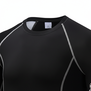 เสื้อรัดรูปผู้ชายระบายอากาศได้ดีสำหรับ BJJ แขนยาว ผลิตจากผ้าสแปนเด็กซ์/โพลีเอสเตอร์ 160 กรัม ขายตรงจากโรงงาน รับสกรีนโลโก้ - Product Image 5