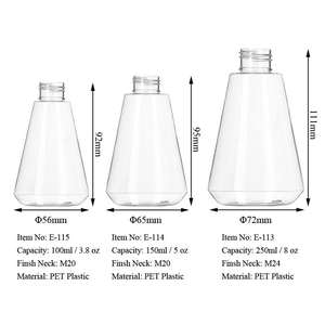 Emballage cosmétique personnalisé 100ml 150ml 250ml Bouteille de lotion pour le corps en plastique PET transparent avec pulvérisateur à pompe conique Gel nettoyant pour le visage - Product Image 2