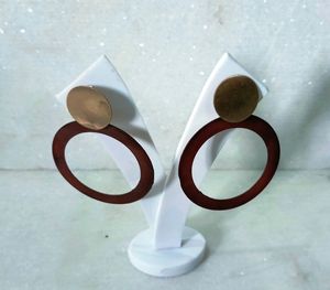 PPWder pintado a mano círculo azul pátina recubierta Multicolor antiguo diseño elegante pendientes y brazaletes de fiesta de moda - Product Image 5