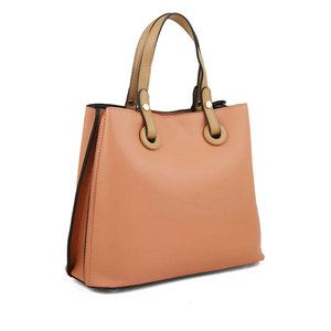 OEM Service Wholesale Eco Friendly Durable Fashion Leather Handbag with Zipper Closure Two Handles Solid Color New Design - Product Image 1