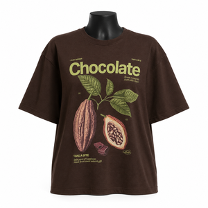 Camiseta Gráfica Extra Grande de Estilo Vintage Marrón Personalizada para Hombre y Mujer, 100% Algodón, Ropa Urbana Informal, Corte Holgado, Estampada - Product Image 1