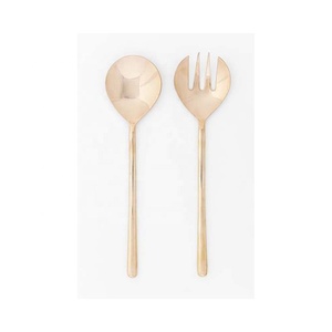 Silver Design Round Handle Silver Mirror Polished <b>Spoon</b> <b>Fork</b> Salad Server <b>Set</b> with Best Hot Premium Designer Handle Salad Server - Product Image 3