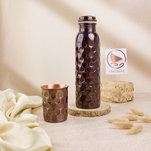 Bouteille d'eau ayurvédique de santé, 100% étanche, en cuivre pur, grande capacité, écologique, étiquette privée disponible, États-Unis - Product Image 2