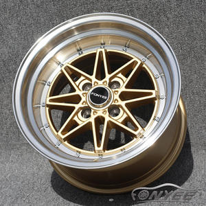 Velg Mobil Fonyee High End 15 Inch 4x100 Trim Emas Perak Dua Bagian Lepas Pasang Bahan Aluminium Alloy untuk Upgrade Mobil Penumpang - Product Image 3
