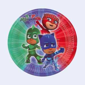 Platos Desechables de Pj Masks de 18 cm, 6 Piezas, Artículos para Fiestas, Cumpleaños Infantiles - Product Image 1