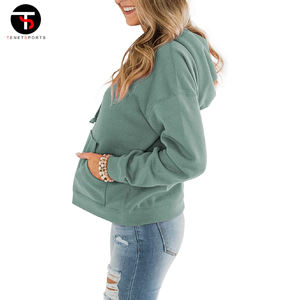 Sudaderas con capucha informales de manga larga para mujer de alta calidad, ropa de calle de algodón, estampado personalizado/bordado, tejido con capucha, deporte de peso pesado - Product Image 3